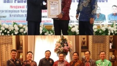 Pj Wako Terima Penghargaan Sahabat Mitra PWI dari PWI Sumsel