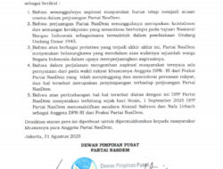 NasDem Nonaktifkan Ahmad Sahroni dan Nafa Urbach dari DPR RI