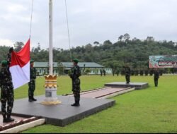 Brigif TP 88 Ksatria Bukit Kaba Gelar Upacara Bendera