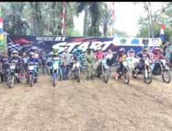 Karang Taruna Belumai II Bersama Brigif Yon TP 88 KBK Gelar Perlombaan Motocross