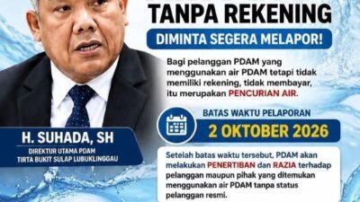 PDAM TBS : Pengguna Air Tanpa Rekening Diminta Lapor Sebelum 2 Oktober